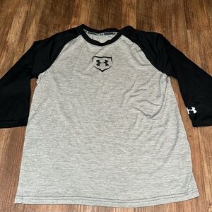 Boys‎ Under Armour 3/4 Sleeve Baseball Tee size XL
